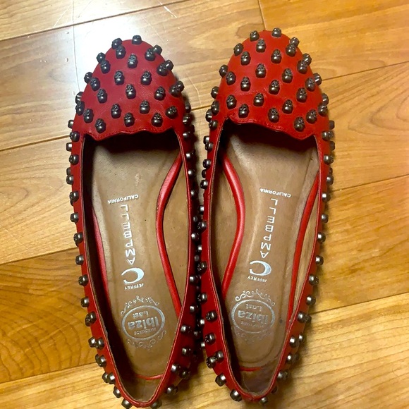 Jeffrey Campbell Shoes - Jeffrey Campbell red skull flats 7.5